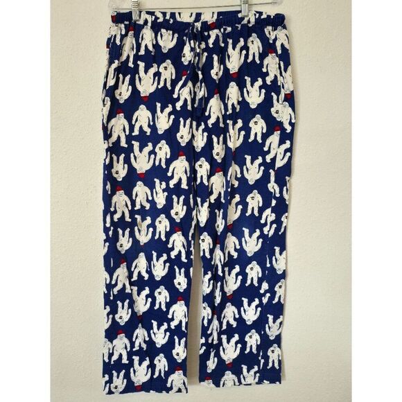 Hannah Andersson Abominable Snowman Mens  Winter Cotton PJ Lounge Pants Size M - Picture 1 of 8